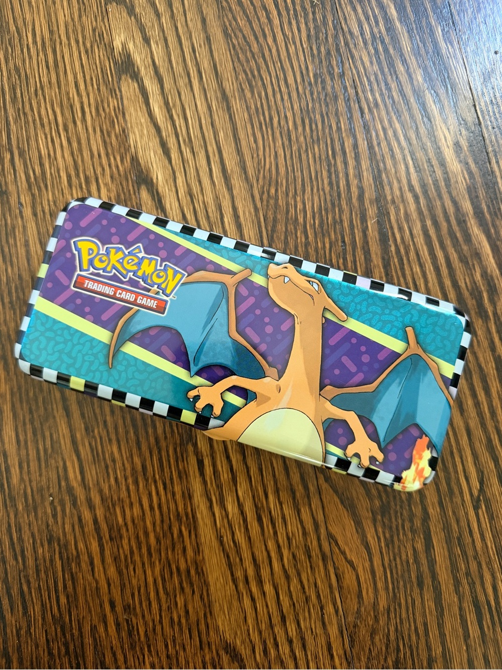 Pokemon Charizard Tin Pencil Case - Teal, Purple & Orange